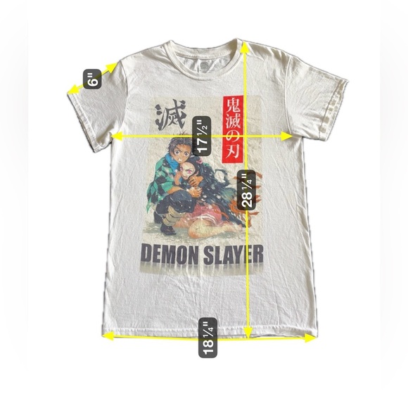 Demon Slayer Tanjiro & Nezuko T-Shirt Anime Graphic Tee Size Small White - Picture 4 of 5